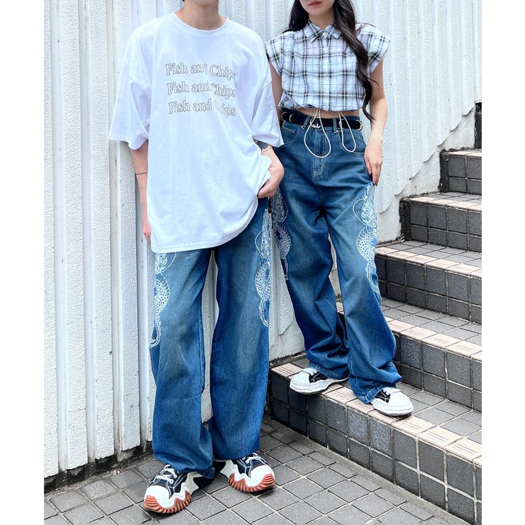 【Figments】ドラゴン刺繍デニムパンツ | WEGO【WOMEN】 | 詳細画像9 