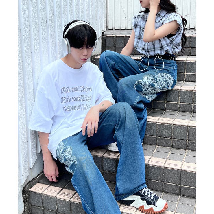 Figments】ドラゴン刺繍デニムパンツ[品番：WG010091581]｜WEGO