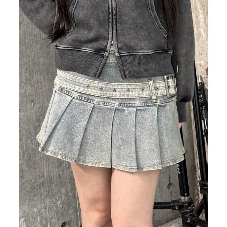 デニム | Wベルトデニムプリーツミニスカパン | WEGO【WOMEN】