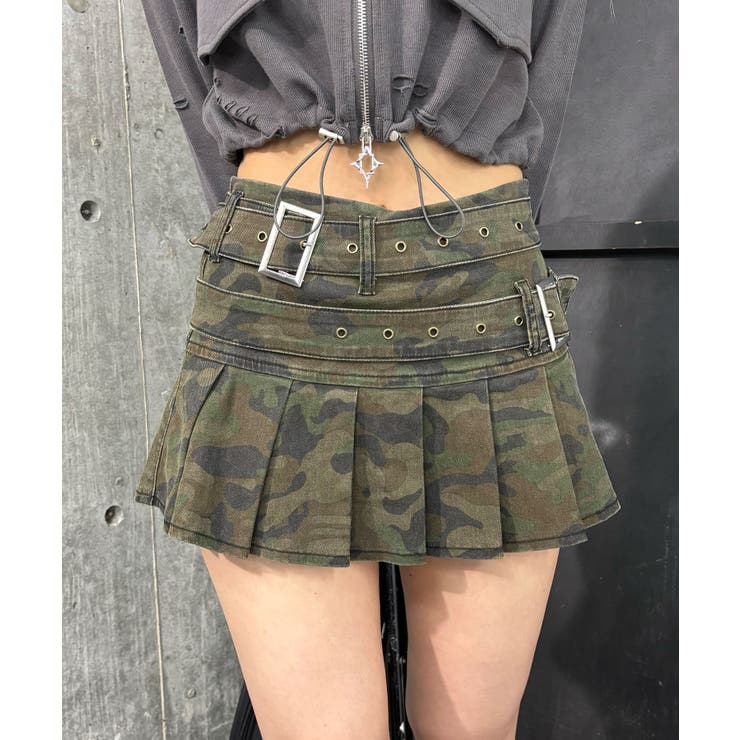 Wベルトデニムプリーツミニスカパン | WEGO【WOMEN】 | 詳細画像15 