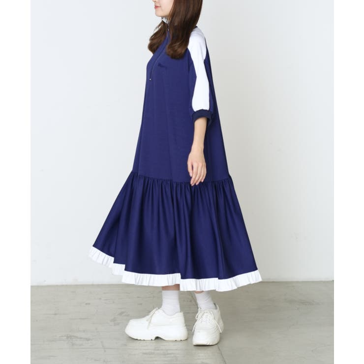 whinny 夏だってワンピ セール】Whinny/きらめいたふりりんワンピ