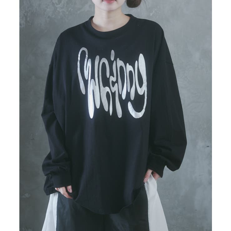 【Whinny】うねうねマシンガン？？ 長袖 ロンＴ Whinny】うねうねマシンガン 長袖 ロンT サックス 水色 天使