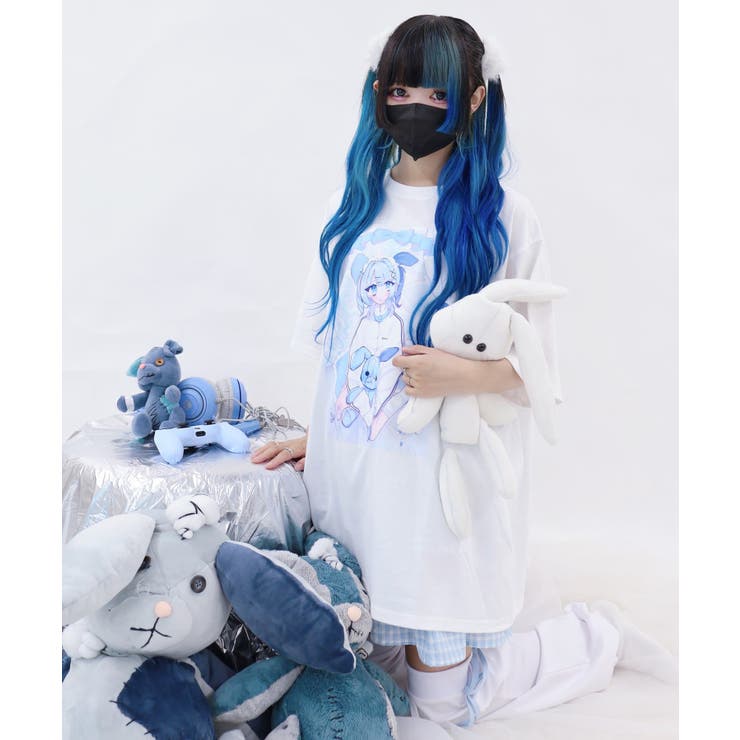ケラっ子vibes古着 ゴスうさぎ　うさみみフーディジップアップスウェットワンピ けもみみしっぽセット 黒うさぎ うさ耳とシッポのセット うさぎ