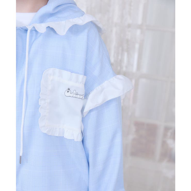 ブラウス シャツ Whinny/バブみでヤバみなフードシャツ レディース Whinny ブラウス シャツ Whinny/バブみでヤバみなフードシャツ