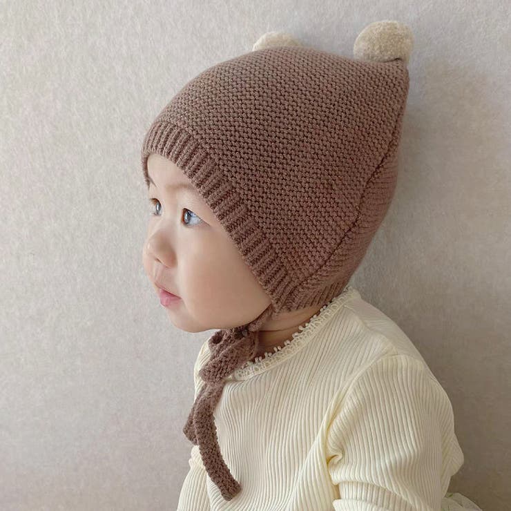 ベビー 帽子 ニット帽 クマ くま耳 紐付き ボンボン あかちゃん 赤ちゃん[品番：KX000000731]｜CLARAH（クララ）のキッズ ファッション通販｜SHOPLIST（ショップリスト）