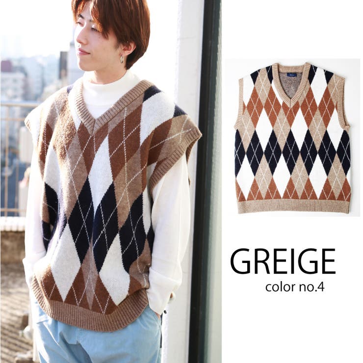 4.グレージュ | ゴルフ ニット ベスト | WESTSEA