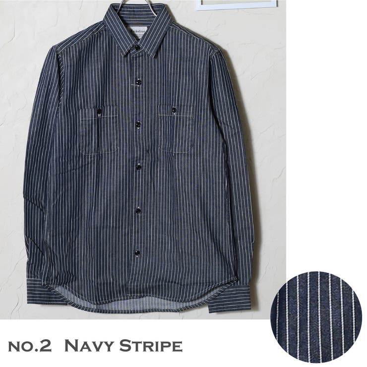 2.ネイビーストライプ | シャツ メンズ デニムシャツ | WESTSEA