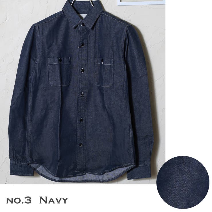 3.ネイビー | シャツ メンズ デニムシャツ | WESTSEA
