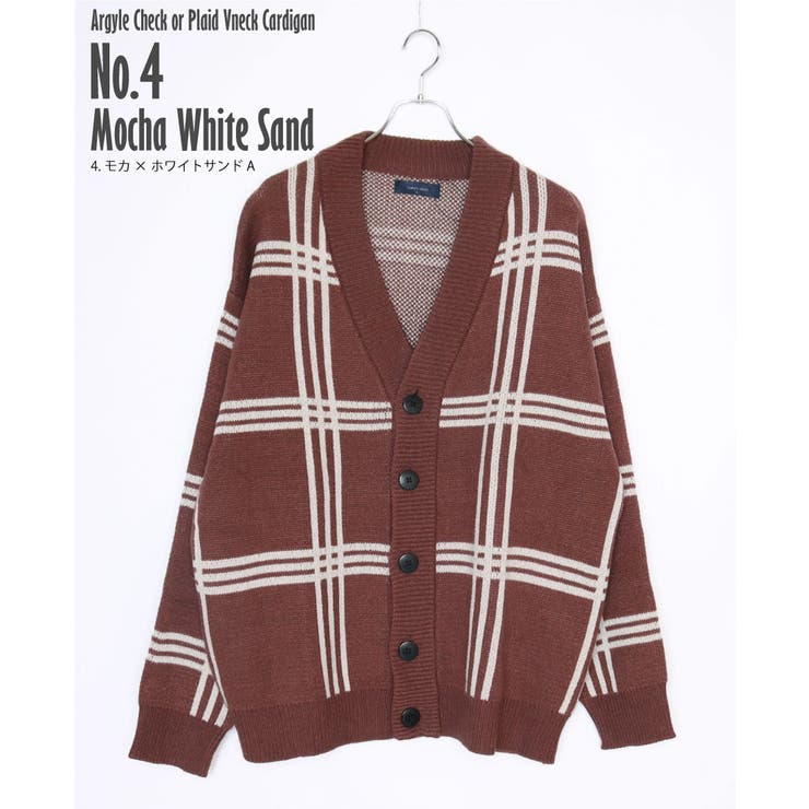 6.グレー×ブルーB | v ネック カーディガン | WESTSEA