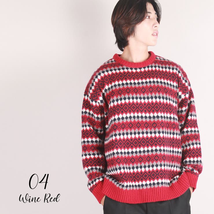 ジャガードボーダー柄オーバーサイズクルー | WESTSEA | 詳細画像12 