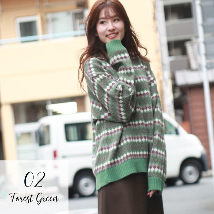 ジャガードボーダー柄オーバーサイズクルー | WESTSEA | 詳細画像8 