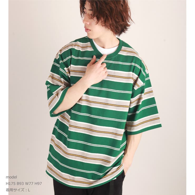 グリーン ボーダー カットソー[品番：WETM0001762]｜WESTSEA