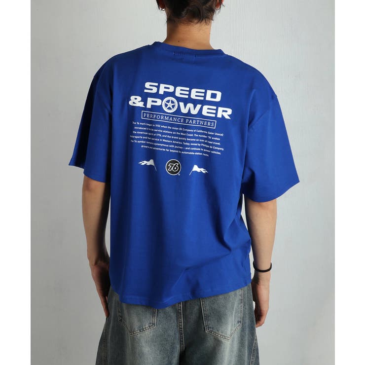 6.ブルーB | 76 ナナロク モーターグラフィック 半袖Tシャツ | WESTSEA
