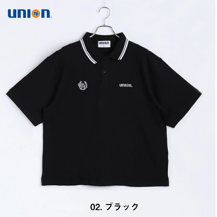 02.ブラック | 76 / ナナロク 鹿の子 ポロシャツ 半袖 ルーズフィット | WESTSEA