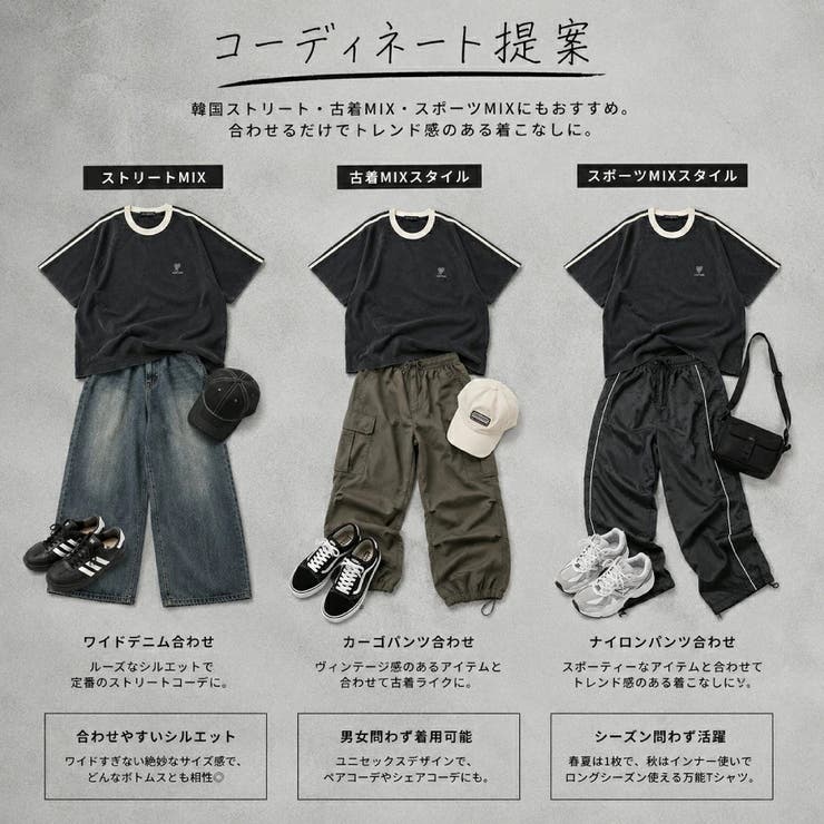 ピグメント加工 ライン リンガーTシャツ | WESTSEA | 詳細画像2 