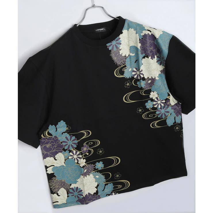8.ブラックD | 和柄プリントTシャツ メンズ 半袖 | WESTSEA