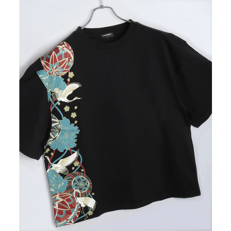 12.ブラックF | 和柄プリントTシャツ メンズ 半袖 | WESTSEA