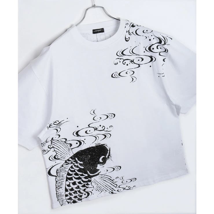 1.ホワイトA | 和柄プリントTシャツ メンズ 半袖 | WESTSEA