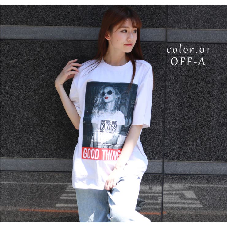 ガールズフォト プリント 半袖Tシャツ[品番：WETM0000472