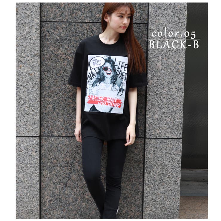 ガールズフォト プリント 半袖Tシャツ[品番：WETM0000472