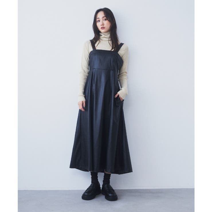 【スタイルアップが叶う】フィット＆フレア合皮ジャンスカ | THE SHOP TK | 詳細画像1 