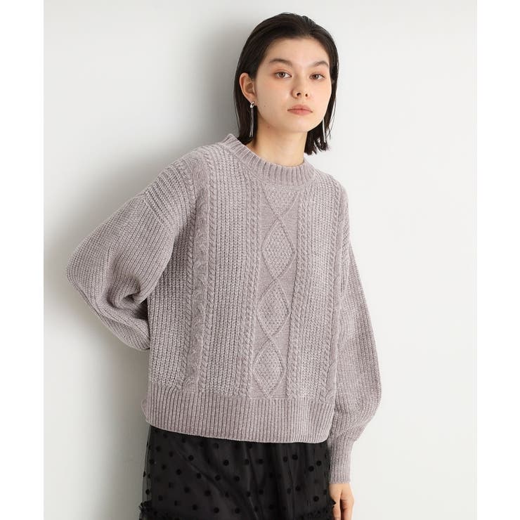 ラメケーブルモールニット【洗える】[品番：WRDW0212038]｜THE SHOP TK