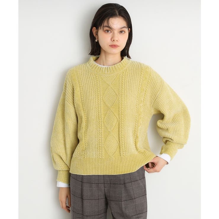 ラメケーブルモールニット【洗える】[品番：WRDW0212038]｜THE SHOP TK