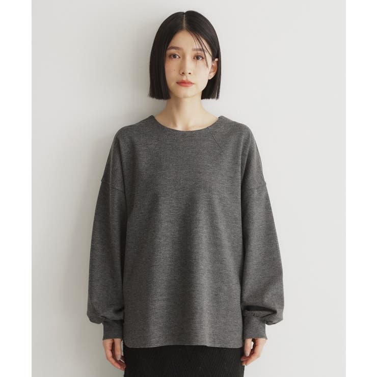 OURHOME 洗えるあったかプルオーバー（杢ライトグレー) OURHOME 洗える