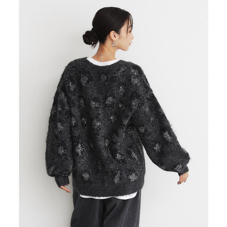 起毛ヒョウ柄Vネックカーディガン[品番：WRDW0212037]｜THE SHOP