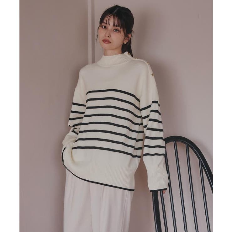 【インしないで着られる】金ボタン ハイネックニット 毛玉になりにくい | THE SHOP TK | 詳細画像1 