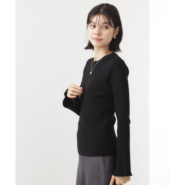 【品よく魅せる】フレアスリーブ リブニット 毛玉になりにくい | THE SHOP TK | 詳細画像7 