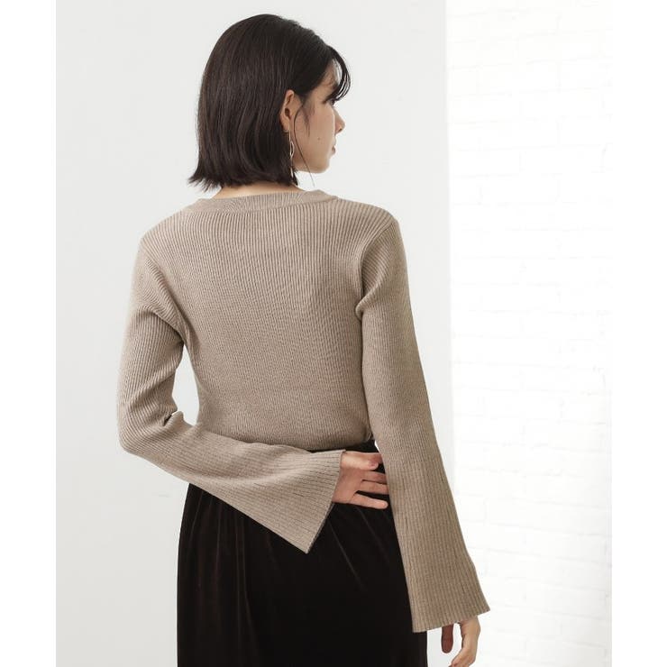 【品よく魅せる】フレアスリーブ リブニット 毛玉になりにくい | THE SHOP TK | 詳細画像13 