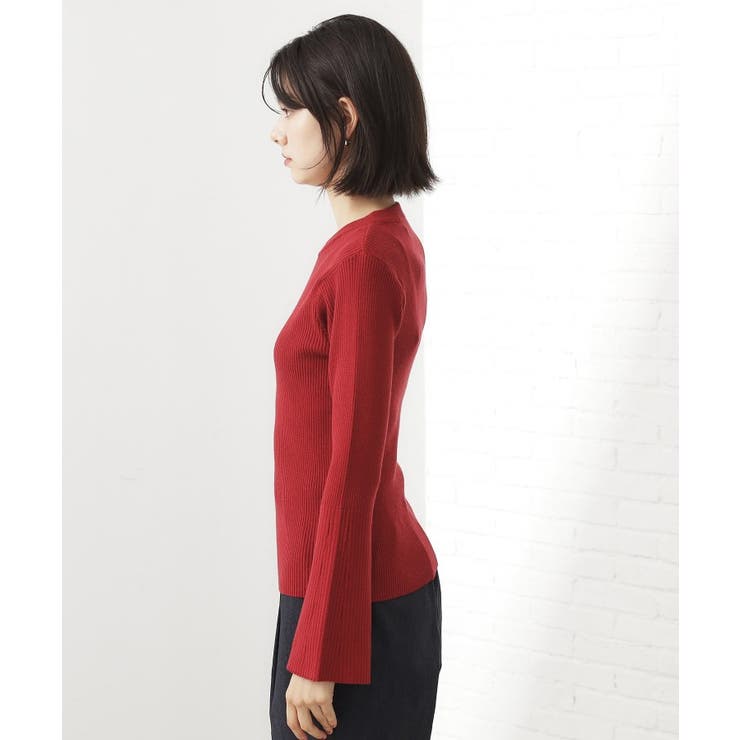 【品よく魅せる】フレアスリーブ リブニット 毛玉になりにくい | THE SHOP TK | 詳細画像21 