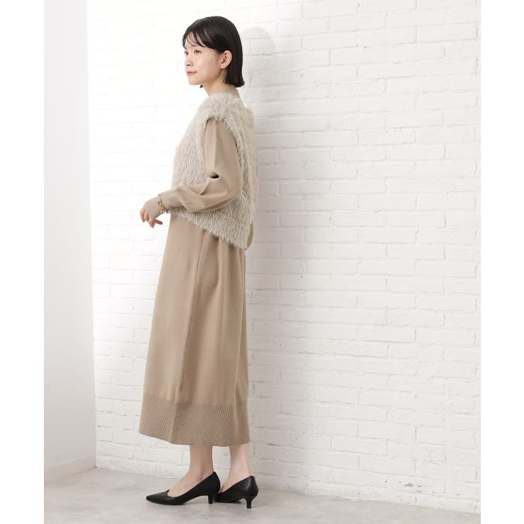 優秀ふわふわベスト＆ニットワンピース【毛玉になりにくい/静電気防止/洗える】 | THE SHOP TK | 詳細画像3 