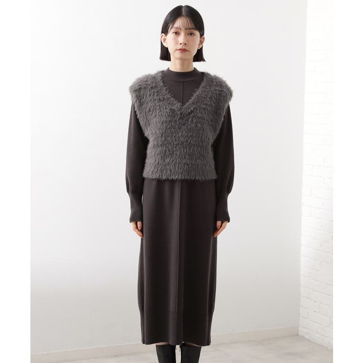 優秀ふわふわベスト＆ニットワンピース【毛玉になりにくい/静電気防止/洗える】 | THE SHOP TK | 詳細画像9 