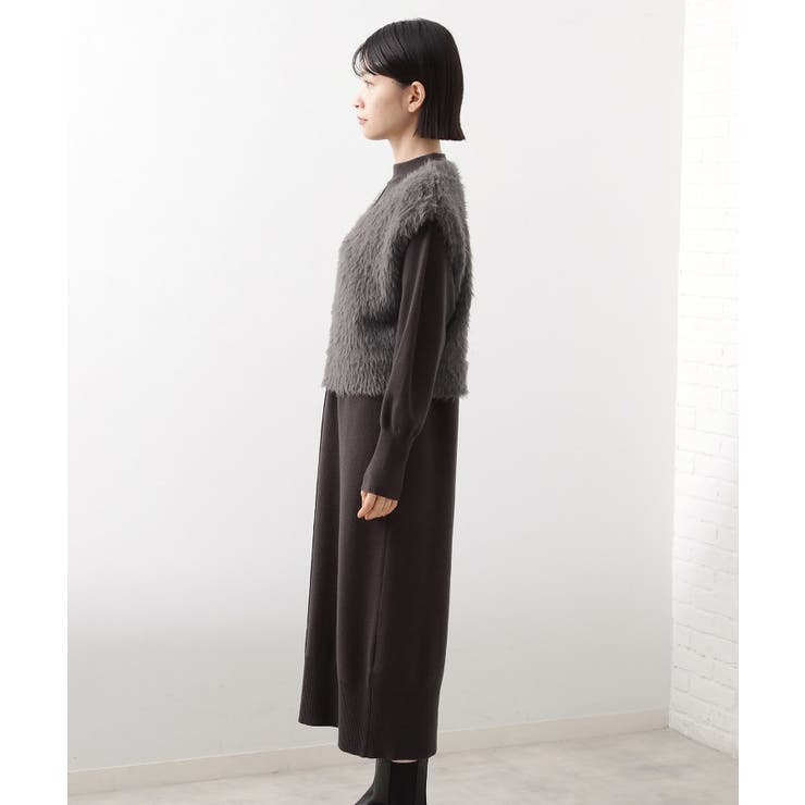 優秀ふわふわベスト＆ニットワンピース【毛玉になりにくい/静電気防止/洗える】 | THE SHOP TK | 詳細画像10 