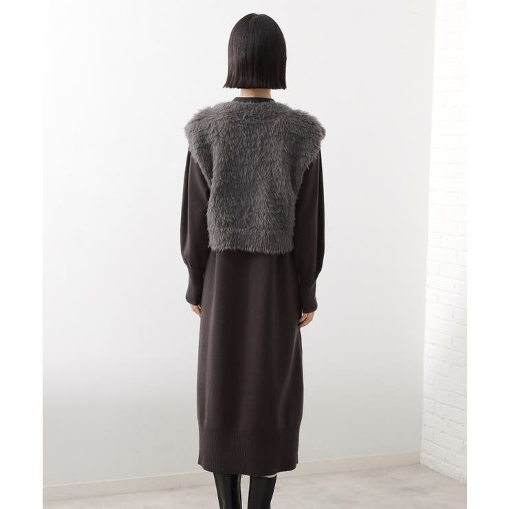 優秀ふわふわベスト＆ニットワンピース【毛玉になりにくい/静電気防止/洗える】 | THE SHOP TK | 詳細画像11 