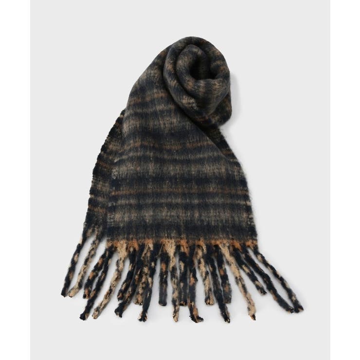 ネイビー(294) | 【大き目サイズ】大人ふわふわチェックマフラー | THE SHOP TK