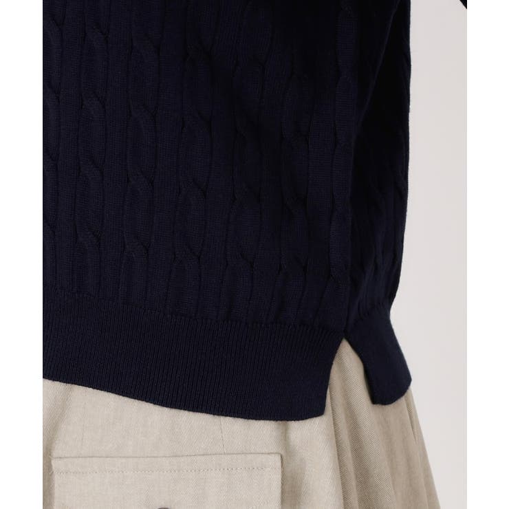 ワンポイント刺繍ケーブル半袖ニット【洗濯機OK】 | THE SHOP TK | 詳細画像18 