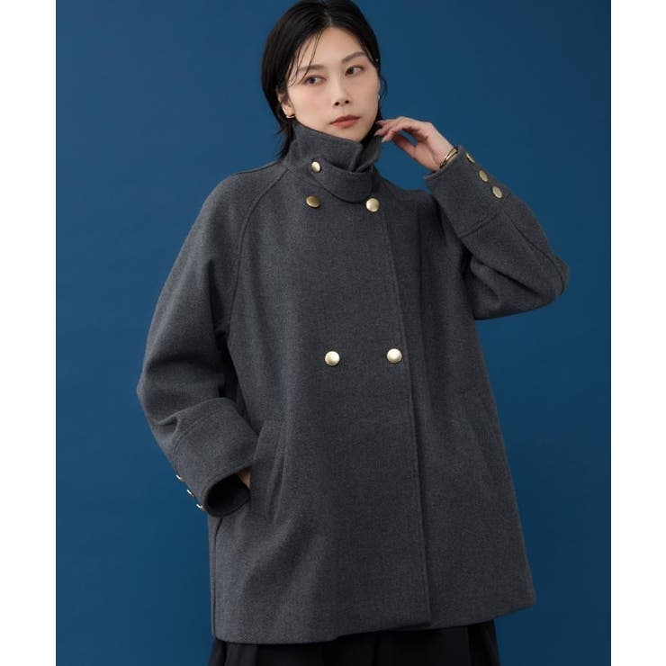 クラシカルな装い ウールライクスタンドカラーコート | THE SHOP TK | 詳細画像12 