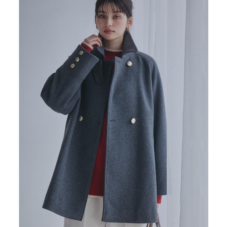 チャコールグレー(014) | クラシカルな装い ウールライクスタンドカラーコート | THE SHOP TK