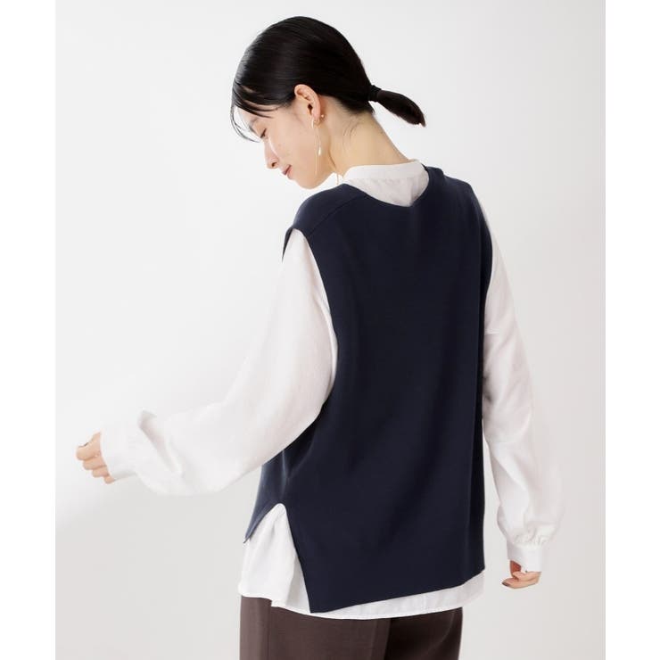 【春まで着られる】ニットベスト＆ブラウスセット/洗濯機OK | THE SHOP TK | 詳細画像21 