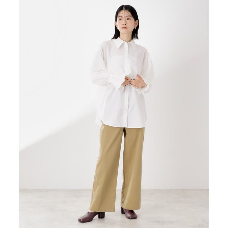 袖プリーツ&バックシャーリングシャツ【体型カバー/洗える】 | THE SHOP TK | 詳細画像10 