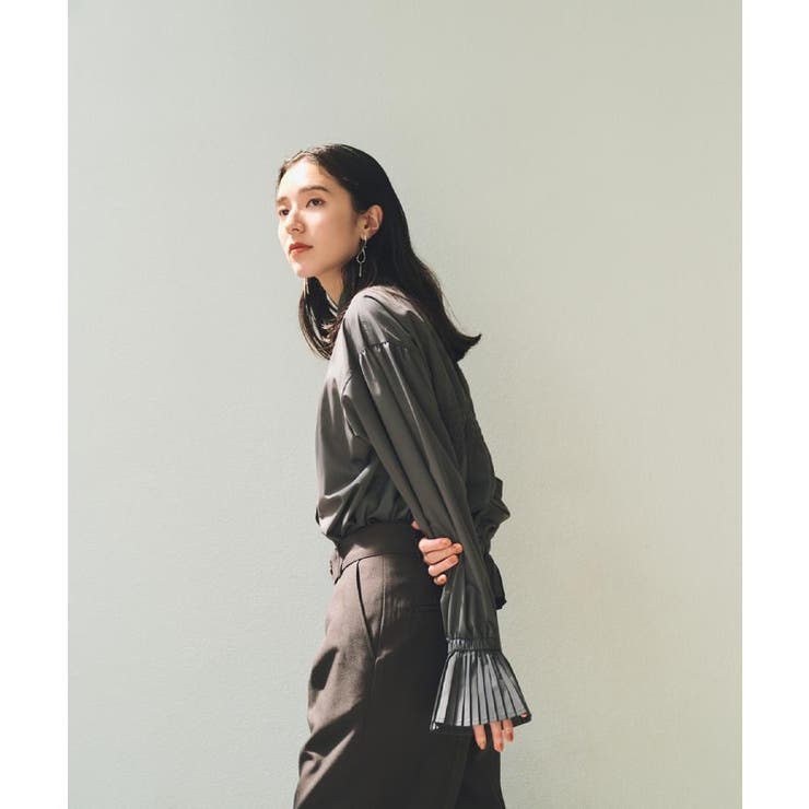 袖プリーツ&バックシャーリングシャツ【体型カバー/洗える】 | THE SHOP TK | 詳細画像3 