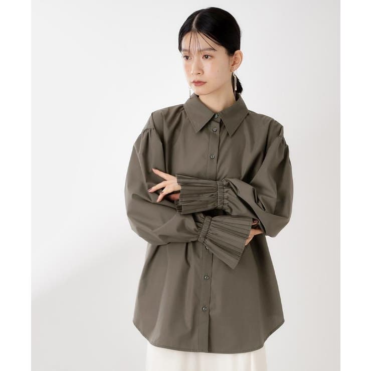 袖プリーツ&バックシャーリングシャツ【体型カバー/洗える】 | THE SHOP TK | 詳細画像13 