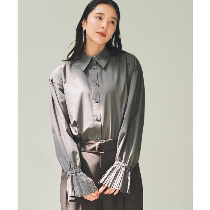 スミクロ(018) | 袖プリーツ&バックシャーリングシャツ【体型カバー/洗える】 | THE SHOP TK