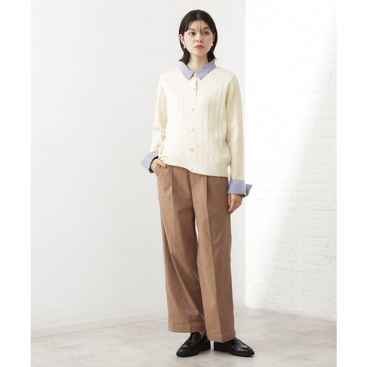 【着るだけでコーデ完成】シャツレイヤード風 ケーブルニット | THE SHOP TK | 詳細画像3 