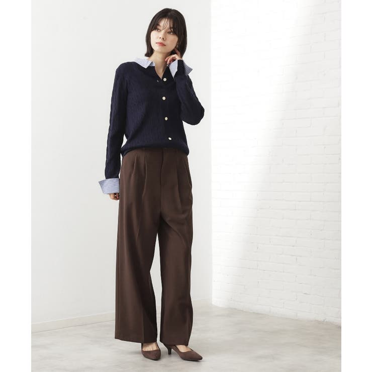 【着るだけでコーデ完成】シャツレイヤード風 ケーブルニット | THE SHOP TK | 詳細画像11 