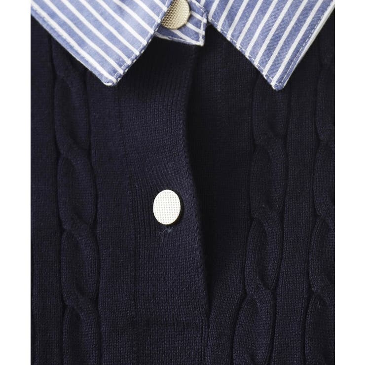 【着るだけでコーデ完成】シャツレイヤード風 ケーブルニット | THE SHOP TK | 詳細画像12 