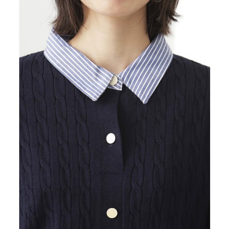 【着るだけでコーデ完成】シャツレイヤード風 ケーブルニット | THE SHOP TK | 詳細画像16 